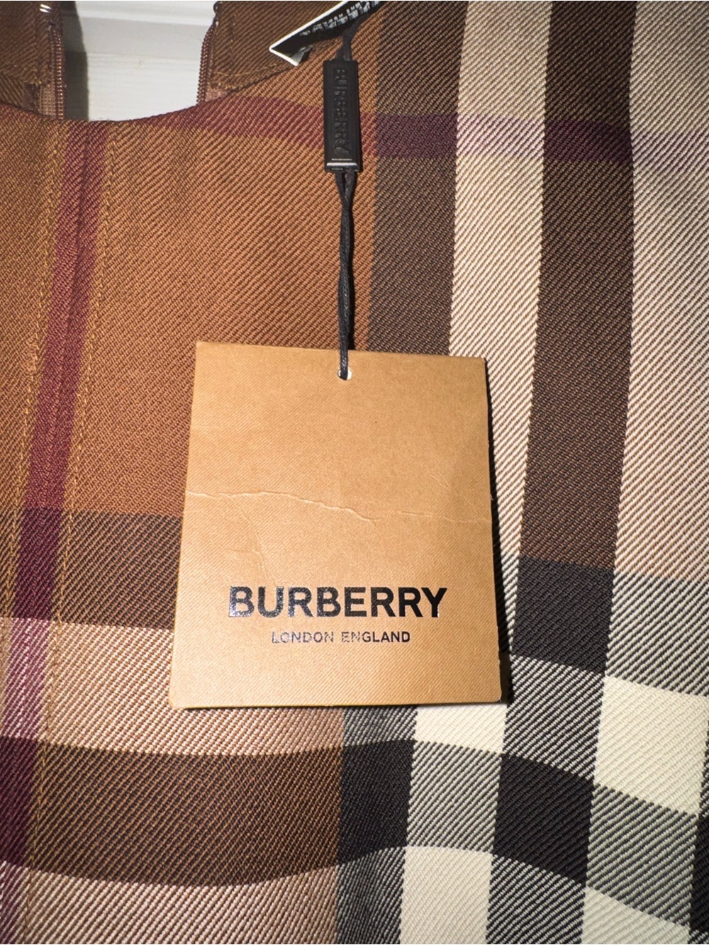 Burberry Dark Birch Brown Check Sleeveless Sheath Dress - Picture 6 of 8